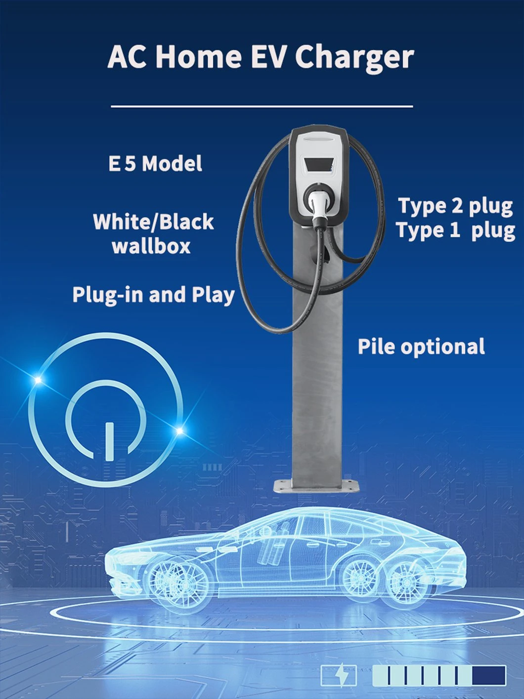 22kw EV Charging Station to Match Plug EV Charging Connector Type 2 to Type 2