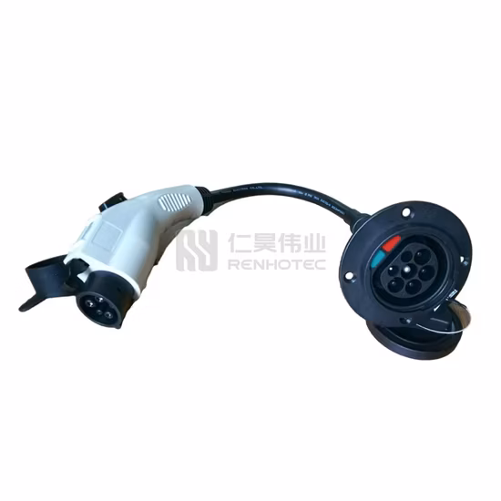 EV Charging Cable Type 2 Male Socket to Type 1 Female Plug Connector Adapter 16A / 32A for Electric Vehicle 1 Meter