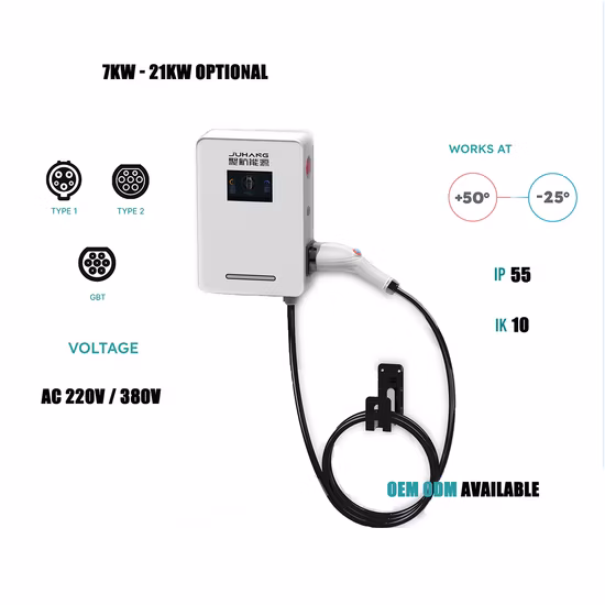 IEC 62196 Level 2 Wallbox Electric Car Charge Cable AC EV Charging Station 7kw EV Charger